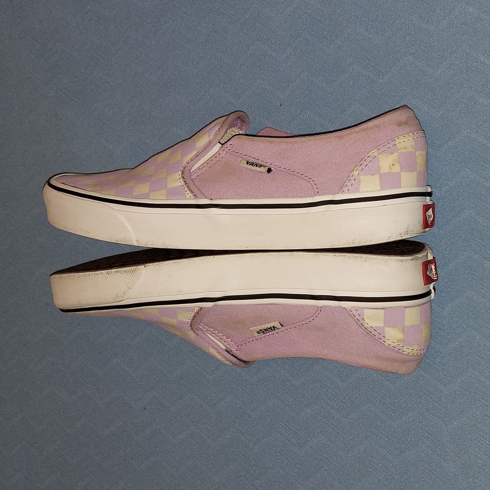 Vans low flat White And Lavander Sneakers Athletic Shoes Size 9 Women. - Picture 6 of 8